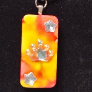 Domino Necklace with Stars and Crown